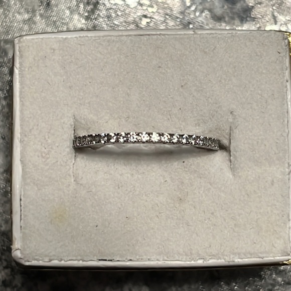 RBP2283 Unicorn- Farmhouse Brush Morganite on Rhodium Plate Bands Size 8 - Picture 6 of 9